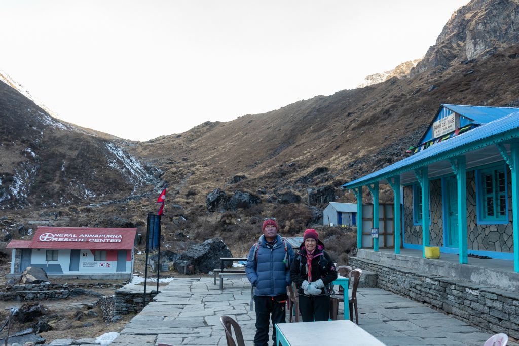 Départ de notre 7ème étape qui nous amènera au Sanctuaire des Annapurnas